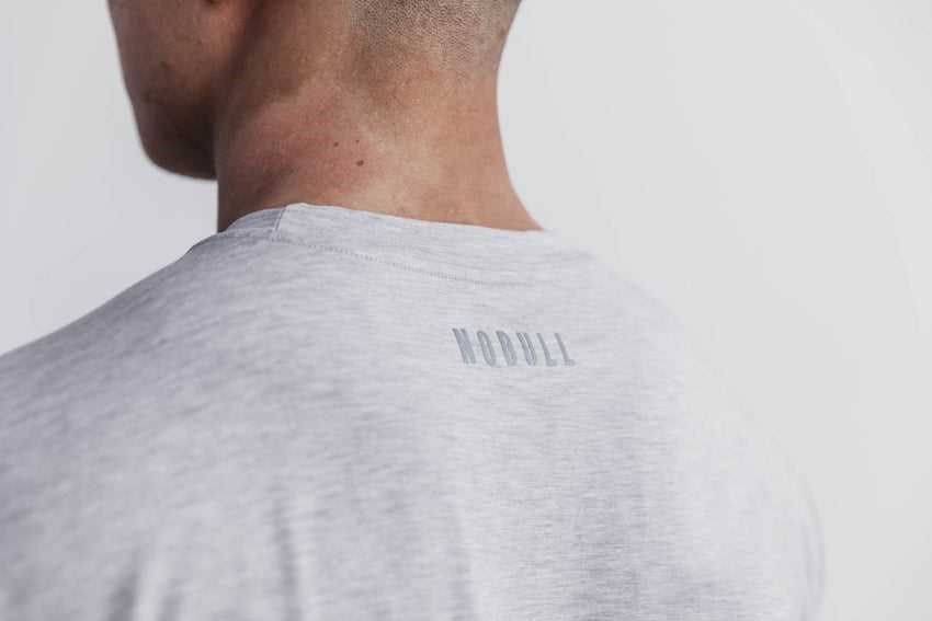 Nobull Horns Tee Tanks & Tees Light Heather Grey | 9153-BLCAY