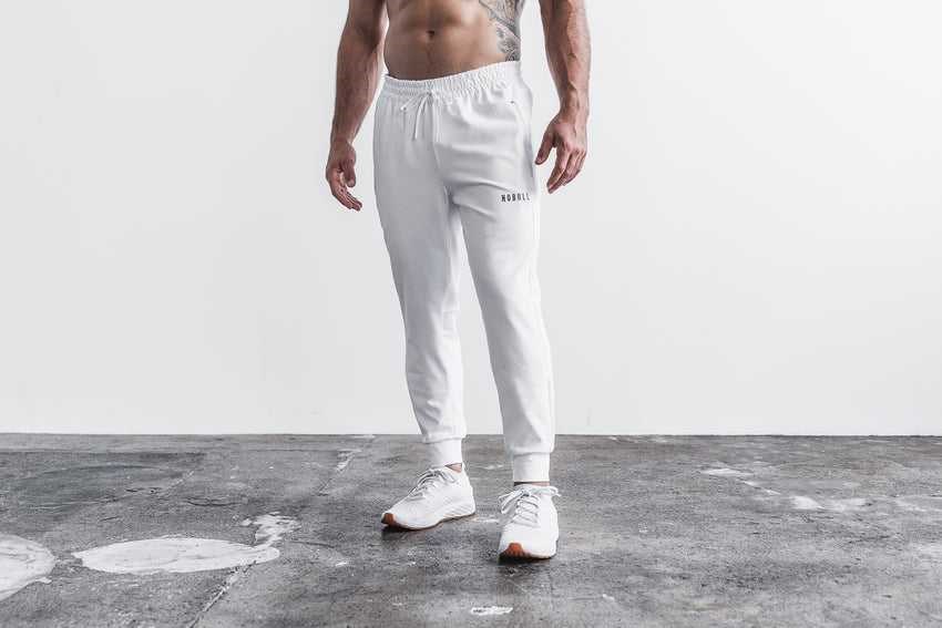 Nobull Jogger Bottoms White | 1367-CEHYW