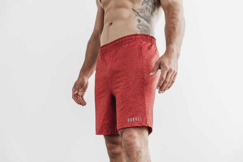 Nobull Knit Short 8.5 inches Bottoms Red Alert Heather | 9620-DNOSL