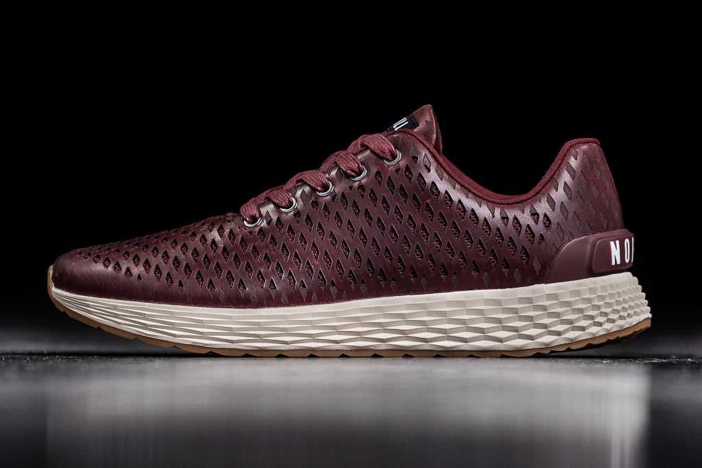 Nobull Leather Runner Leather Burgundy | 5793-PLAVX