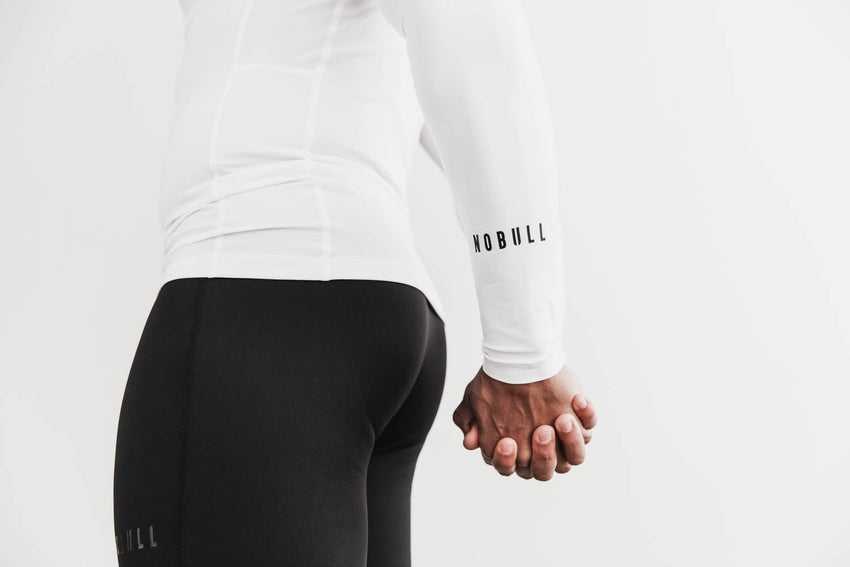 Nobull Lightweight Compression Long Sleeve Tanks & Tees White | 6429-UZVCF