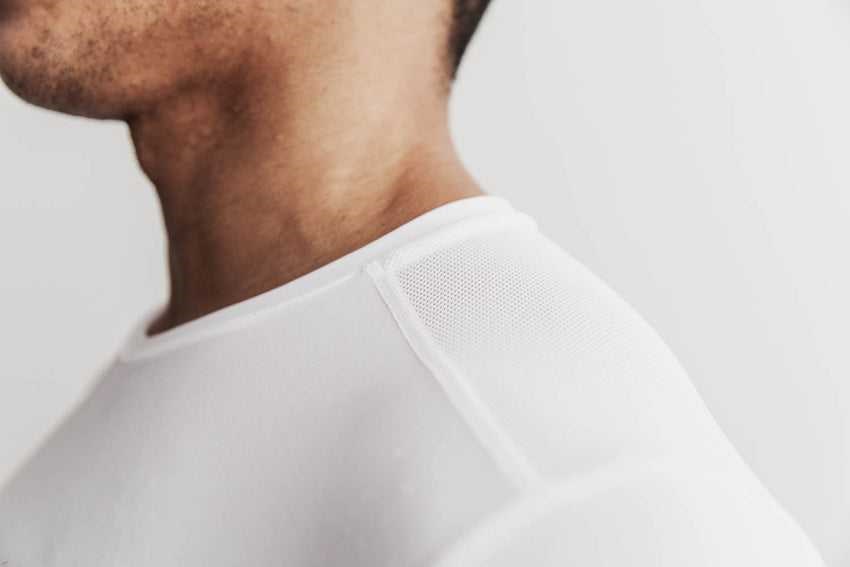 Nobull Lightweight Compression Long Sleeve Tanks & Tees White | 6429-UZVCF