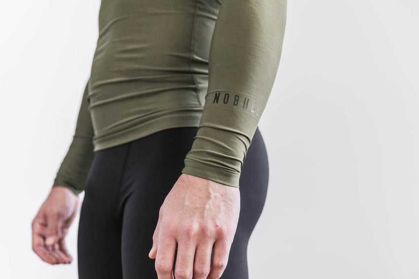 Nobull Lightweight Compression Long Sleeve Tanks & Tees Army Green | 8172-NQUHJ