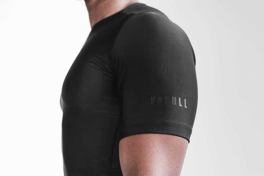 Nobull Lightweight Compression Short Sleeve Tanks & Tees Black | 1280-WHRBL