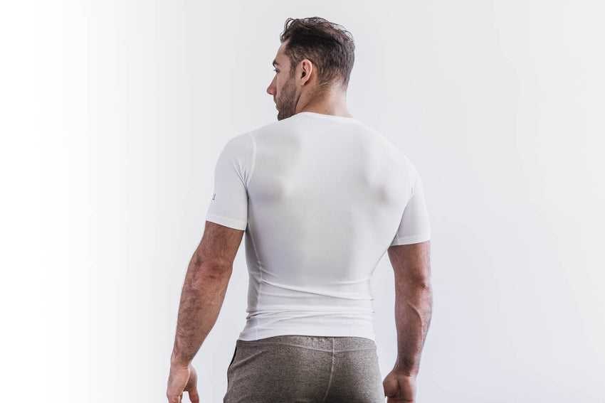 Nobull Lightweight Compression Short Sleeve Tanks & Tees White | 8620-YRPHV