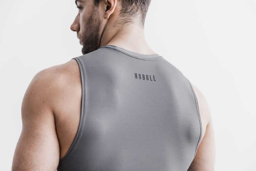 Nobull Lightweight Compression Sleeveless Tanks & Tees Dark Grey | 6504-GWNXD