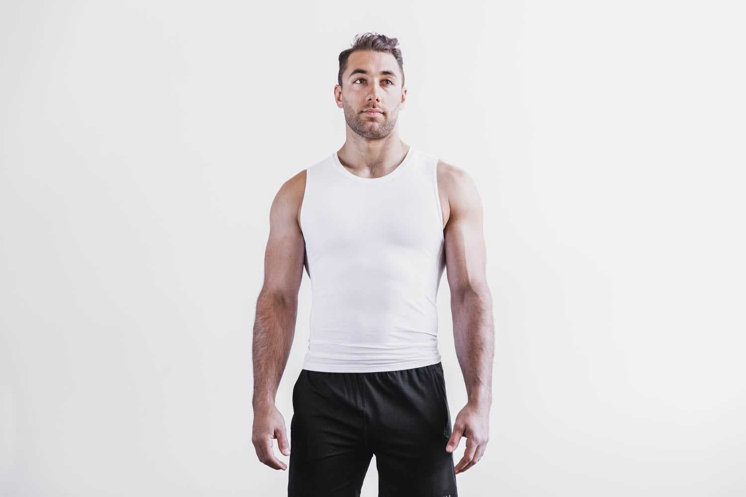 Nobull Lightweight Compression Sleeveless Tanks & Tees White | 7960-LYNTJ