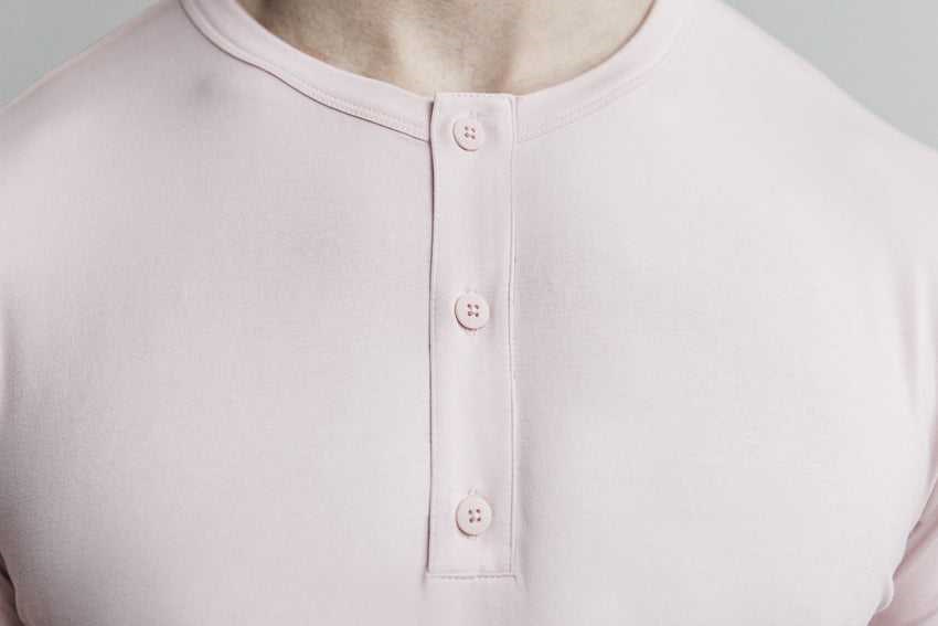 Nobull Lightweight Henley Tee Tanks & Tees Dusty Rose | 0394-QJMAC