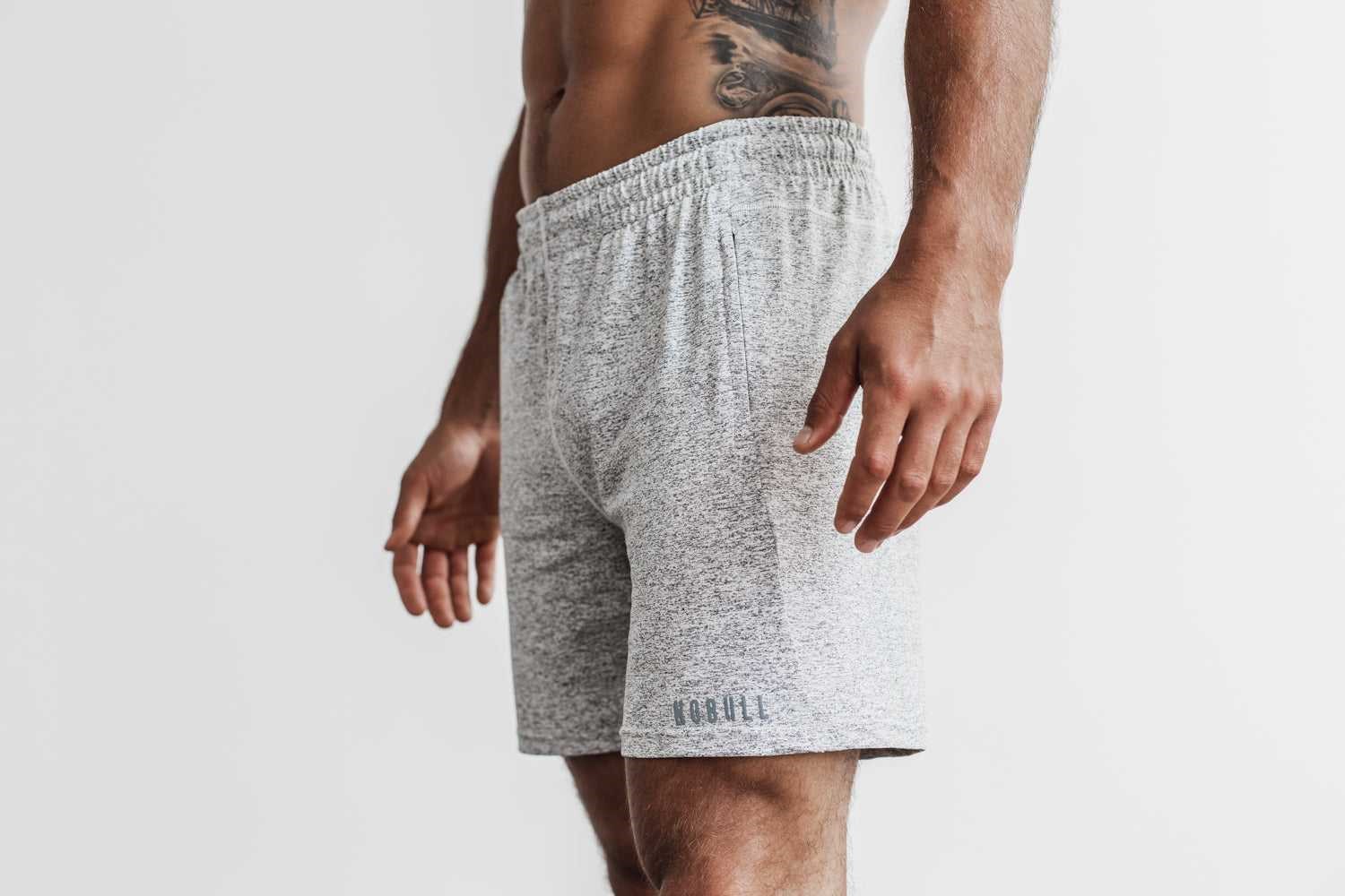 Nobull Lightweight Knit Short 7 inches Bottoms White Heather | 0489-UBIGA