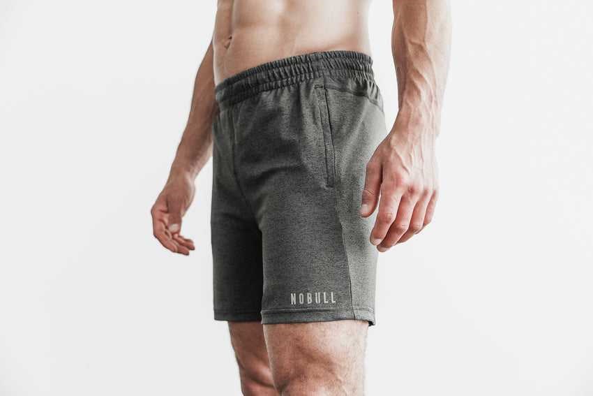 Nobull Lightweight Knit Short 7 inches Bottoms Charcoal Heather | 7648-KIJAX