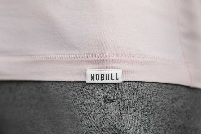 Nobull Lightweight Long Sleeve Henley Tanks & Tees Dusty Rose | 2547-FAKUW