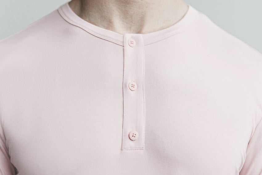 Nobull Lightweight Long Sleeve Henley Tanks & Tees Dusty Rose | 2547-FAKUW