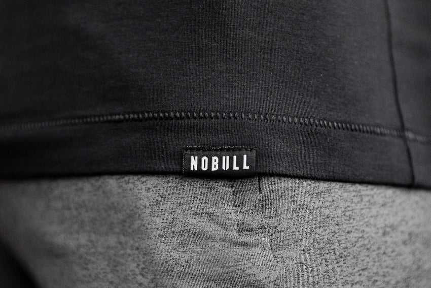 Nobull Lightweight Long Sleeve Henley Tanks & Tees Black | 5183-XFIVZ