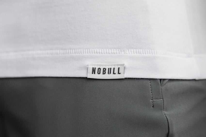 Nobull Lightweight Long Sleeve Henley Tanks & Tees White | 7925-OEADH