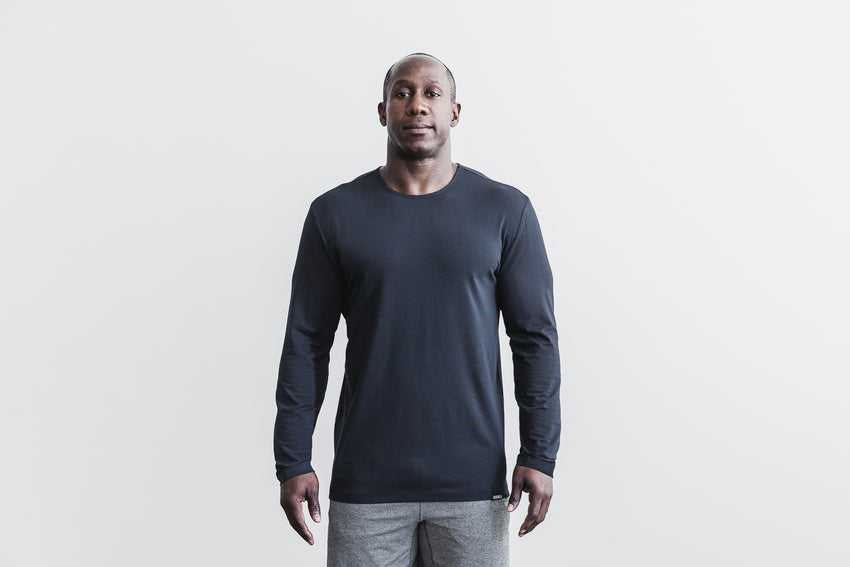 Nobull Lightweight Long Sleeve Tee Tanks & Tees Ink | 9315-HZANO