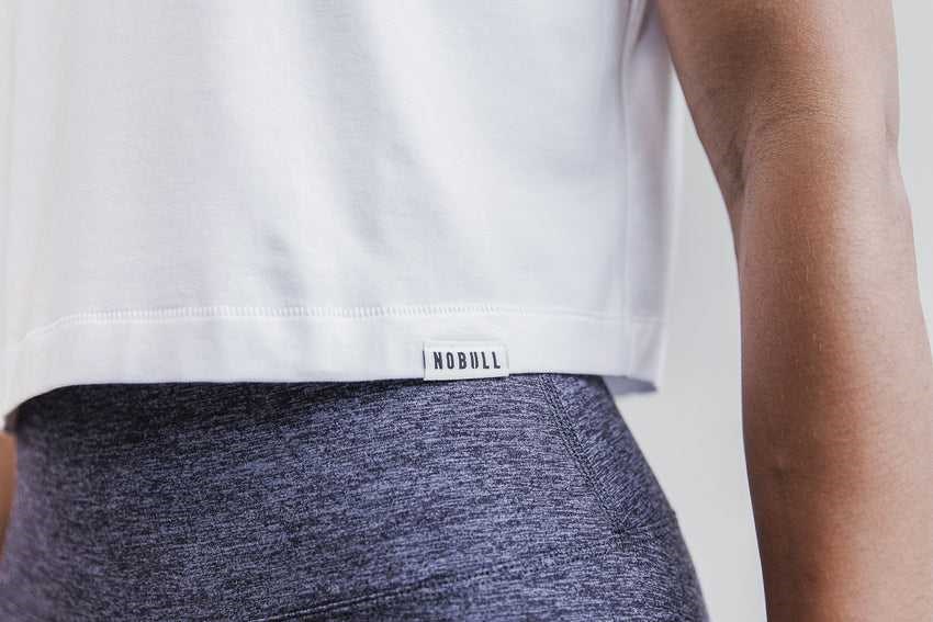 Nobull Lightweight Sleeveless Crop Tee Tanks & Tees White | 2380-NKVTP