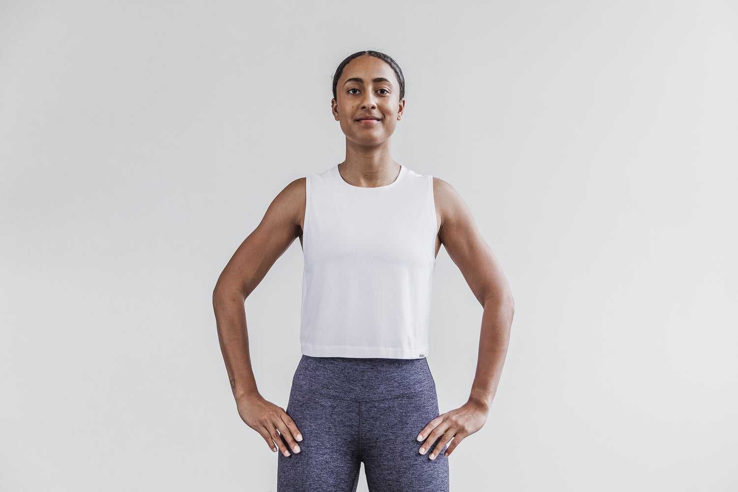 Nobull Lightweight Sleeveless Crop Tee Tanks & Tees White | 2380-NKVTP