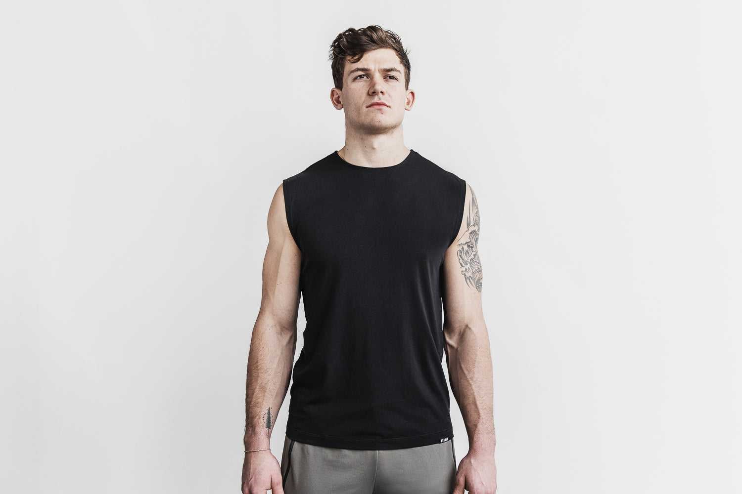 Nobull Lightweight Sleeveless Tee Tanks & Tees Black | 8163-JWVNZ