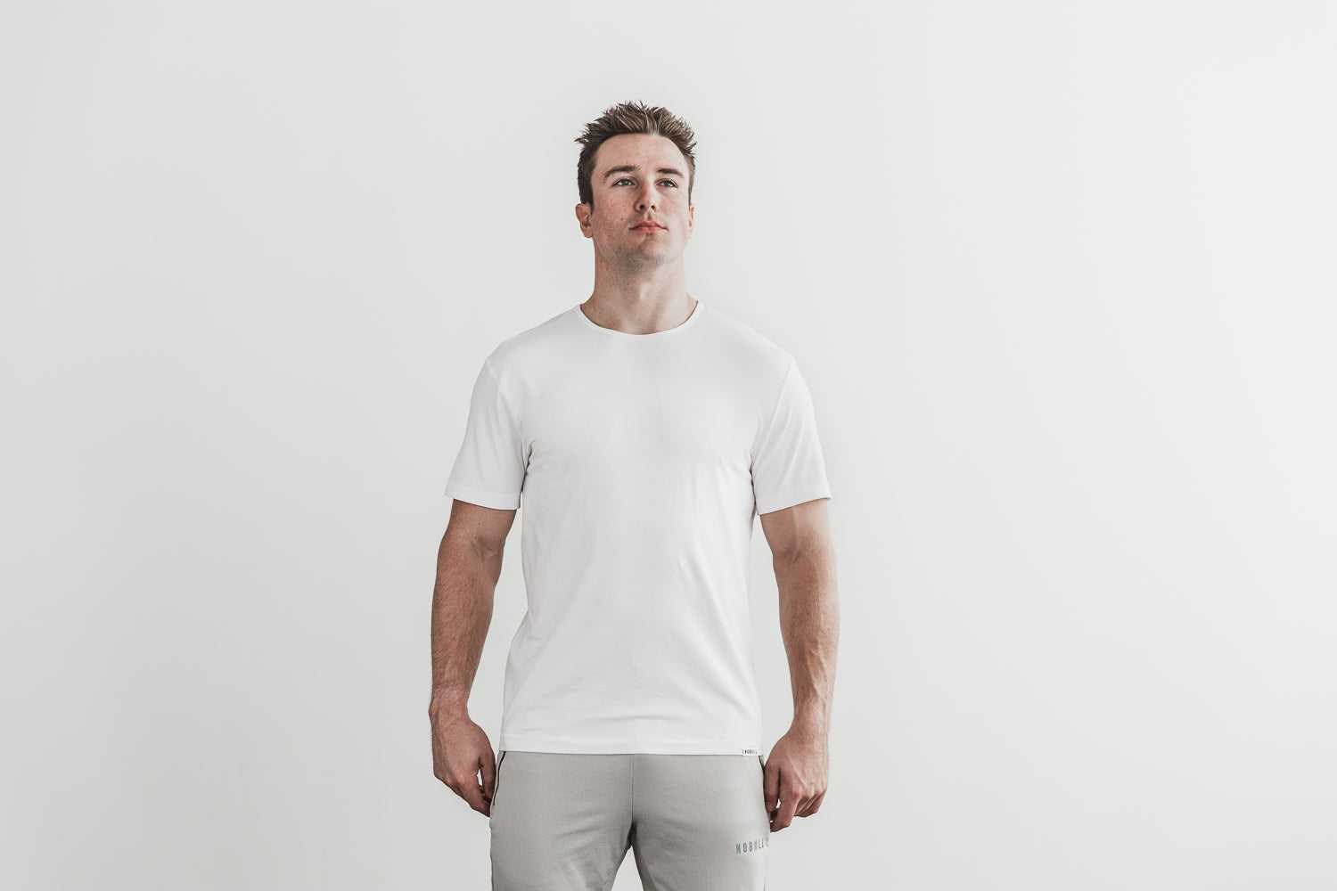 Nobull Lightweight Tee Tanks & Tees White | 8219-SWHKC