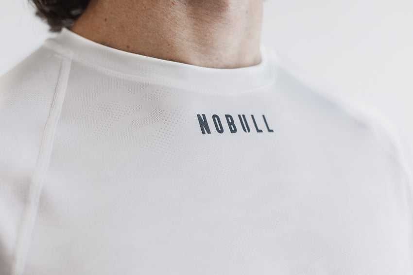 Nobull Lightweight Textured Long Sleeve Tee (Camo) Tanks & Tees White Camo | 0874-BZCIF