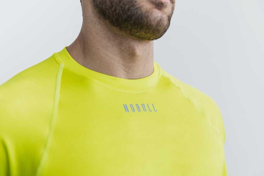 Nobull Lightweight Textured Long Sleeve Tee (Neon Camo) Tanks & Tees Neon Yellow Camo | 7029-GWACF