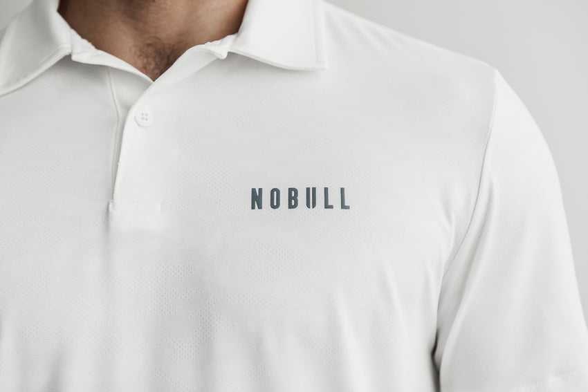 Nobull Lightweight Textured Polo (Camo) Tanks & Tees White Camo | 1580-GMDEV