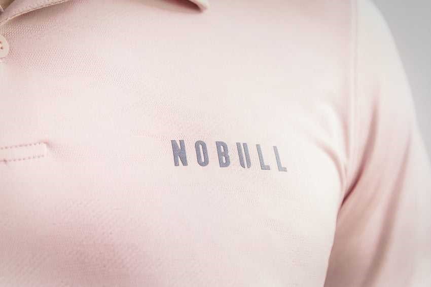 Nobull Lightweight Textured Polo (Camo) Tanks & Tees Dusty Rose Camo | 3549-ZQWAY