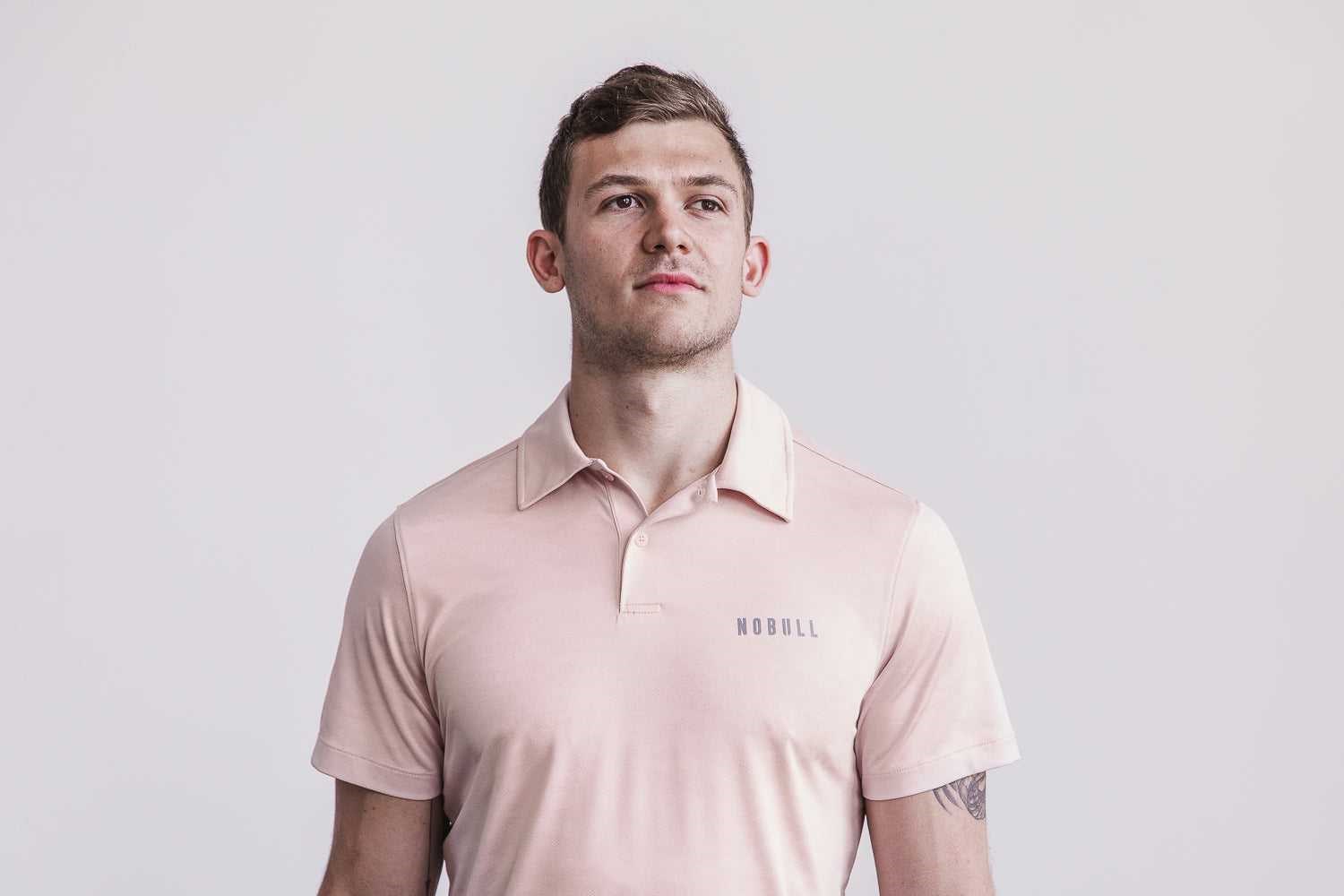 Nobull Lightweight Textured Polo (Camo) Tanks & Tees Dusty Rose Camo | 3549-ZQWAY