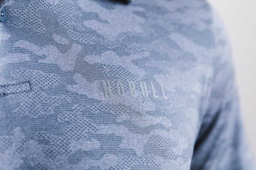 Nobull Lightweight Textured Polo (Camo) Tanks & Tees Coastal Blue Camo | 9856-VMGON