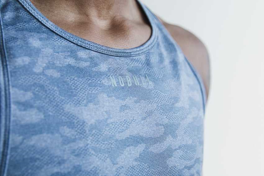 Nobull Lightweight Textured Tank (Camo) Tanks & Tees Navy Camo | 1957-BEHUS