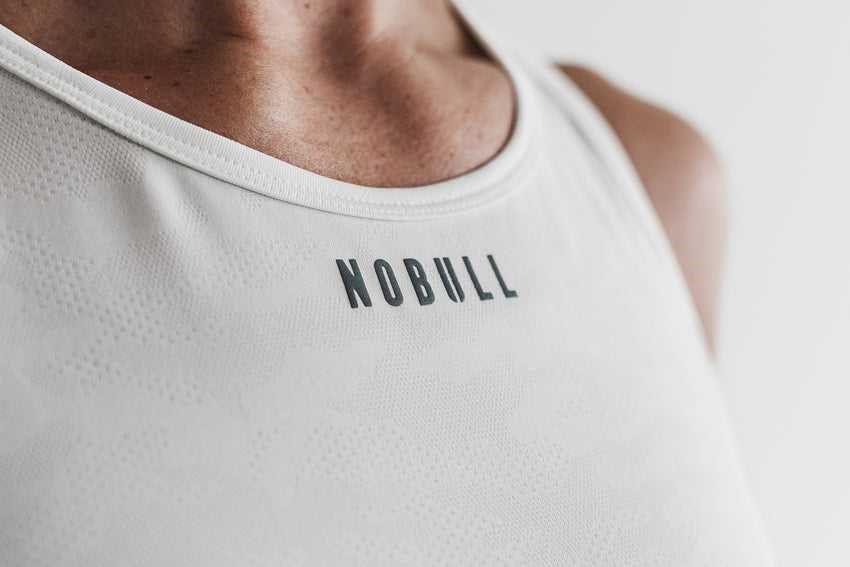 Nobull Lightweight Textured Tank (Camo) Tanks & Tees White Camo | 5136-UJBIM