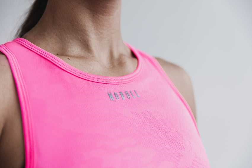 Nobull Lightweight Textured Tank (Neon Camo) Tanks & Tees Neon Pink Camo | 5481-CUGNH