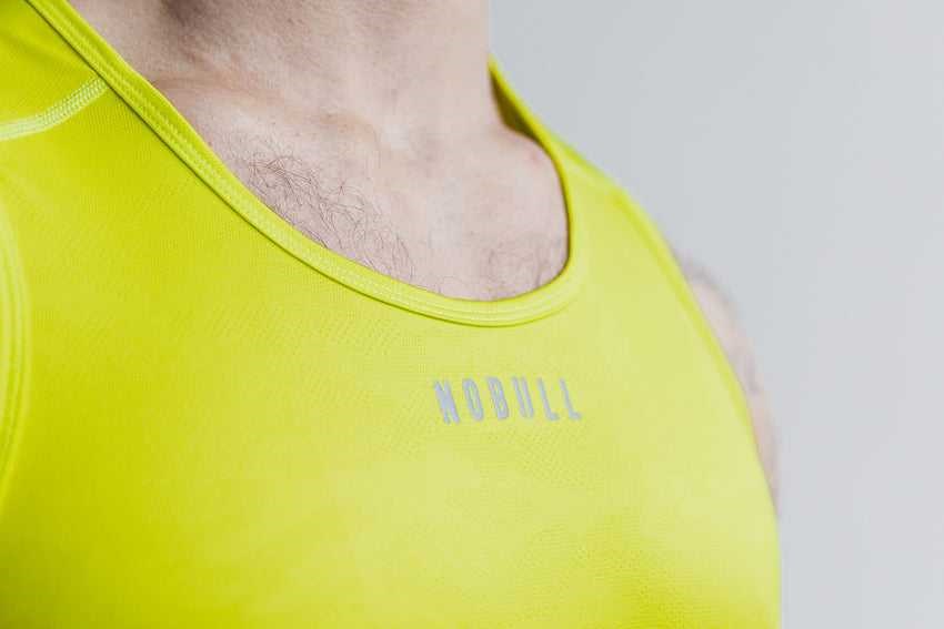 Nobull Lightweight Textured Tank (Neon Camo) Tanks & Tees Neon Yellow Camo | 6427-PMVXQ