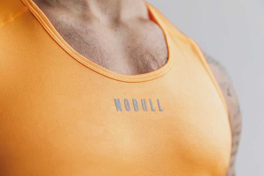 Nobull Lightweight Textured Tank (Neon Camo) Tanks & Tees Neon Orange Camo | 7651-ERIHQ