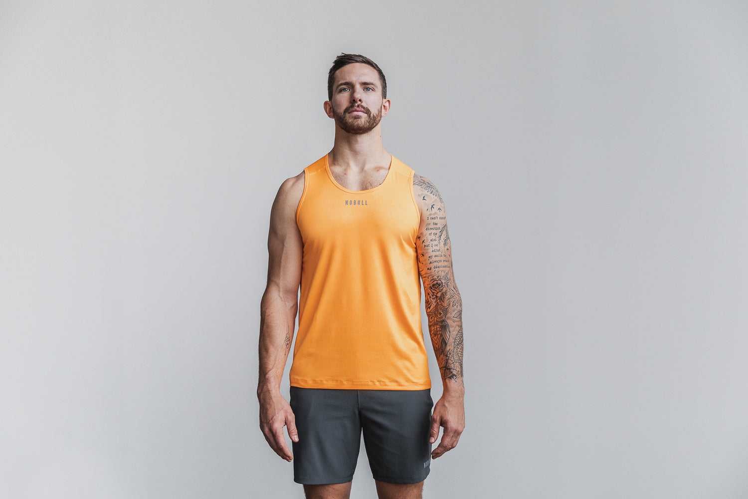 Nobull Lightweight Textured Tank (Neon Camo) Tanks & Tees Neon Orange Camo | 7651-ERIHQ