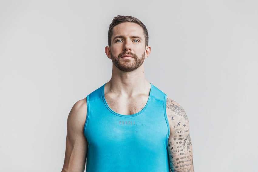 Nobull Lightweight Textured Tank (Neon Camo) Tanks & Tees Neon Blue Camo | 9786-JIDBK