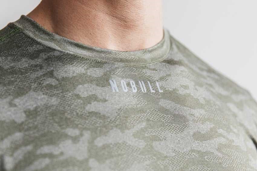 Nobull Lightweight Textured Tee (Camo) Tanks & Tees Army Camo | 9306-SANYB