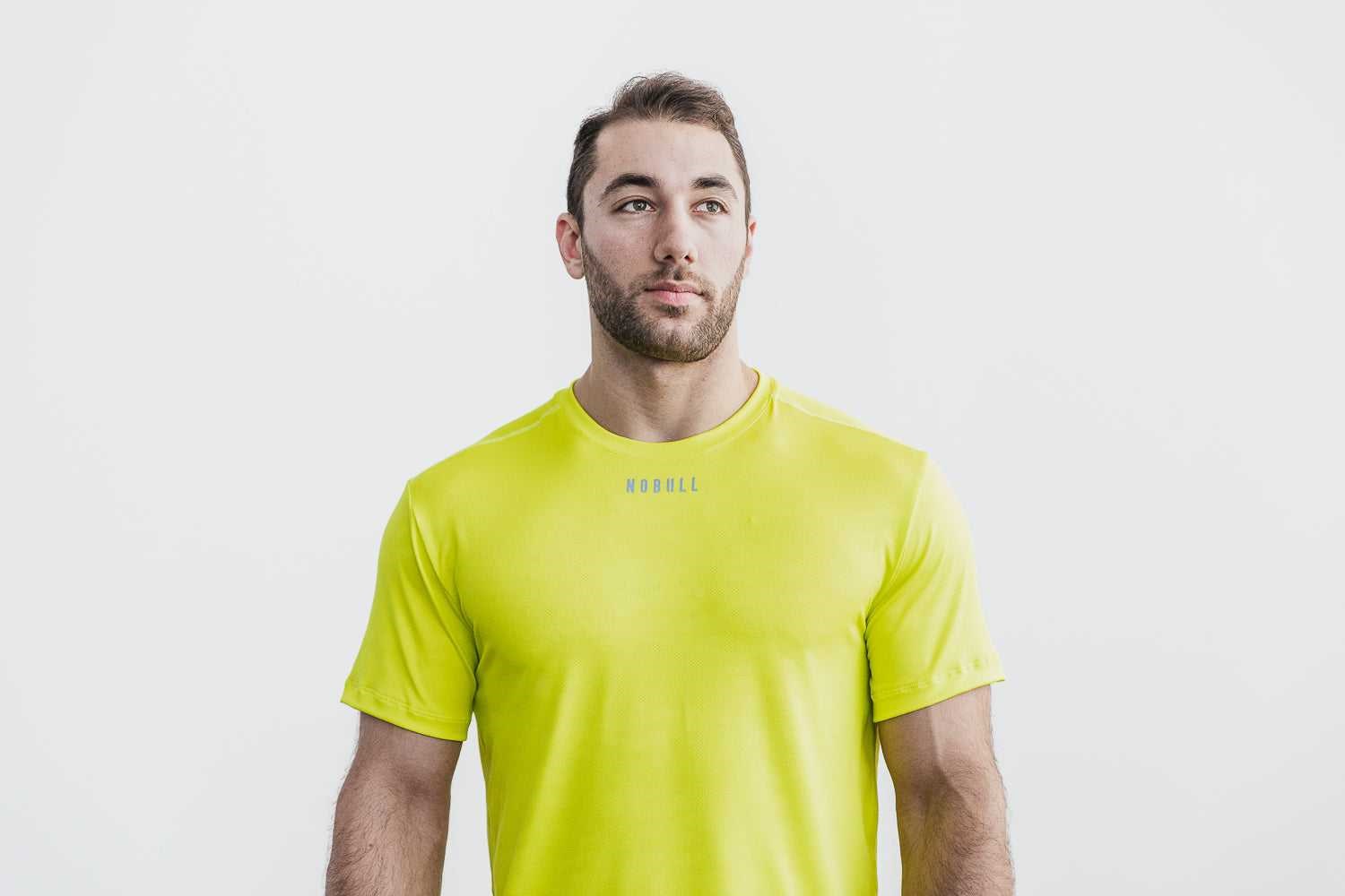 Nobull Lightweight Textured Tee (Neon Camo) Tanks & Tees Neon Yellow Camo | 2480-DARUF