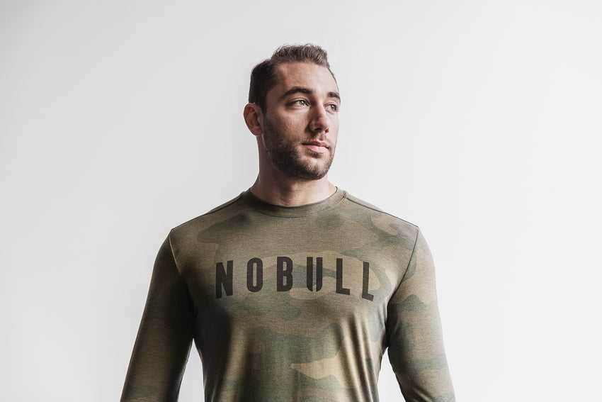 Nobull Long Sleeve Tee (Camo) Tanks & Tees Army Green Camo | 3654-SCWEI