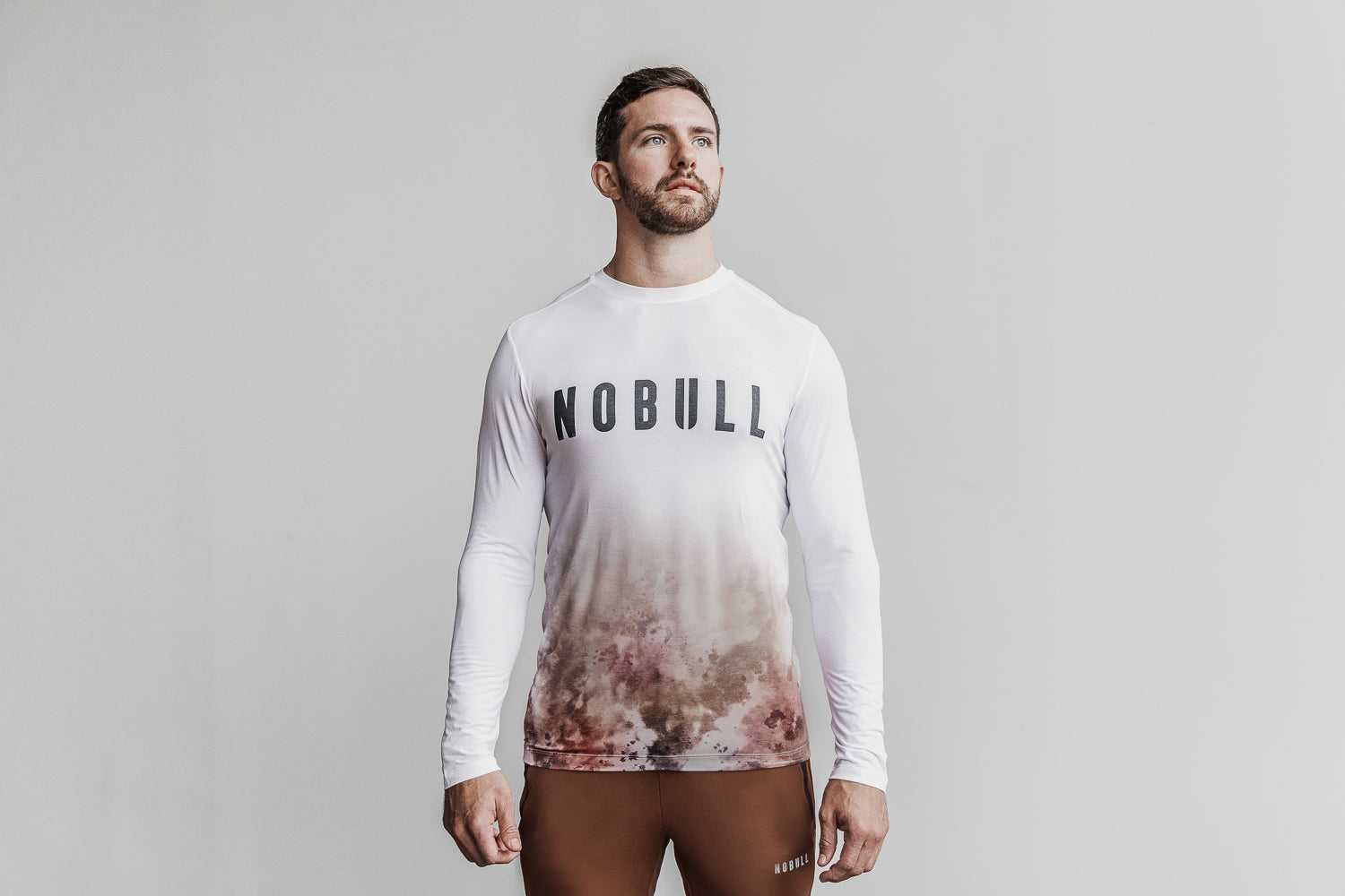 Nobull Long Sleeve Tee (Dip-Dye) Tanks & Tees White / Toffee Dip-Dye | 0687-ROAMY