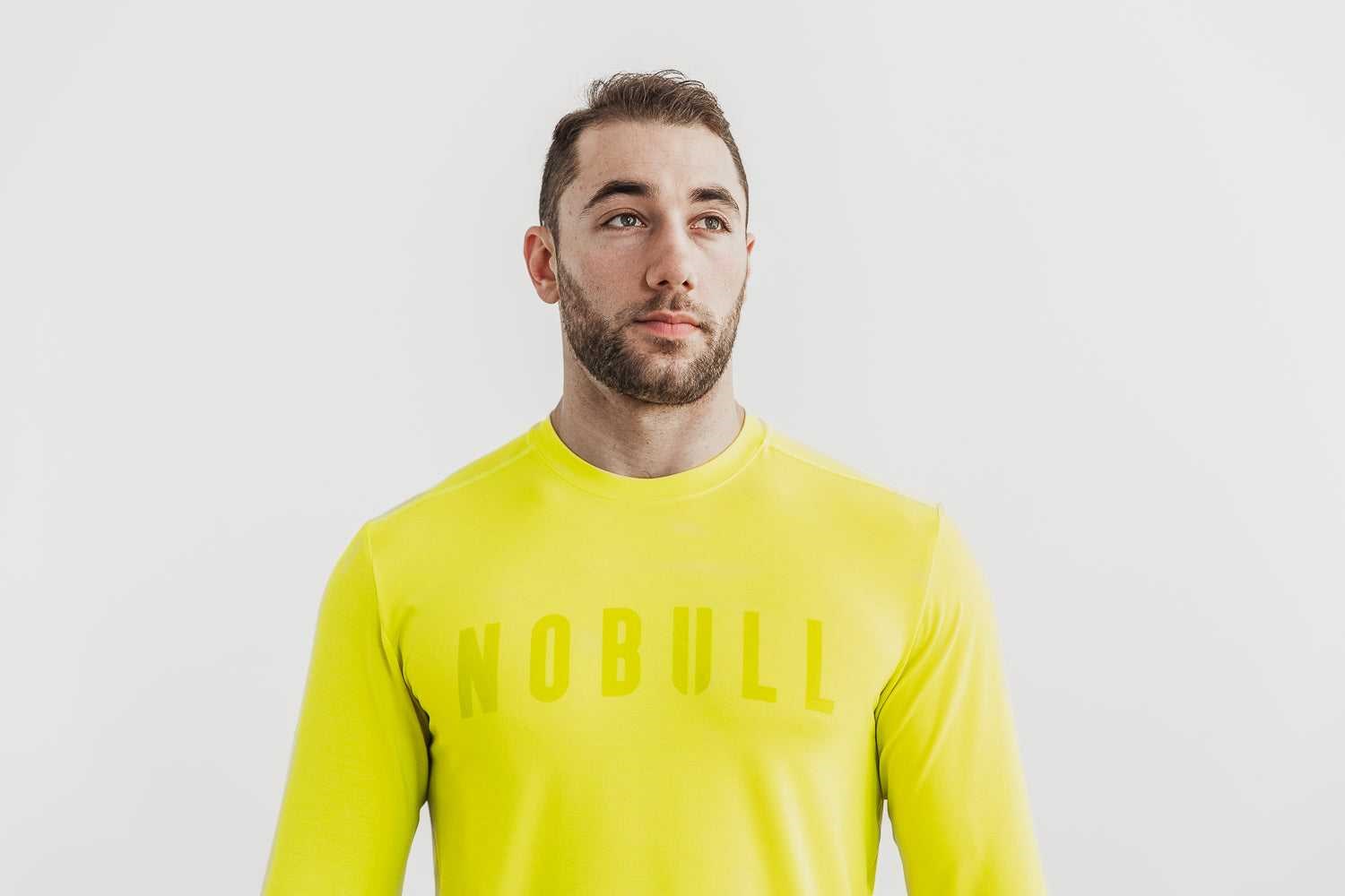 Nobull Long Sleeve Tee (Neon) Tanks & Tees Neon Yellow | 3247-SIKPE