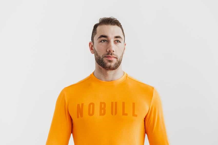 Nobull Long Sleeve Tee (Neon) Tanks & Tees Neon Orange | 6781-DCELU