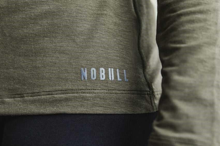 Nobull Long Sleeve Tee Tanks & Tees Army Green | 2310-CGKMI