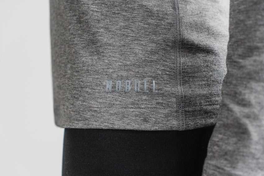 Nobull Long Sleeve Tee Tanks & Tees Heather Grey | 2168-WOZKQ