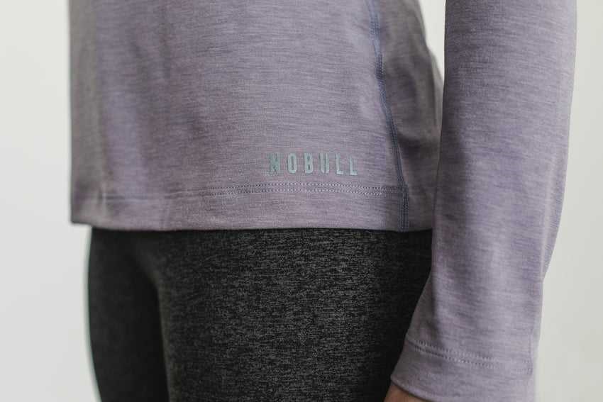 Nobull Long Sleeve Tee Tanks & Tees Lavender | 8469-WBQOE