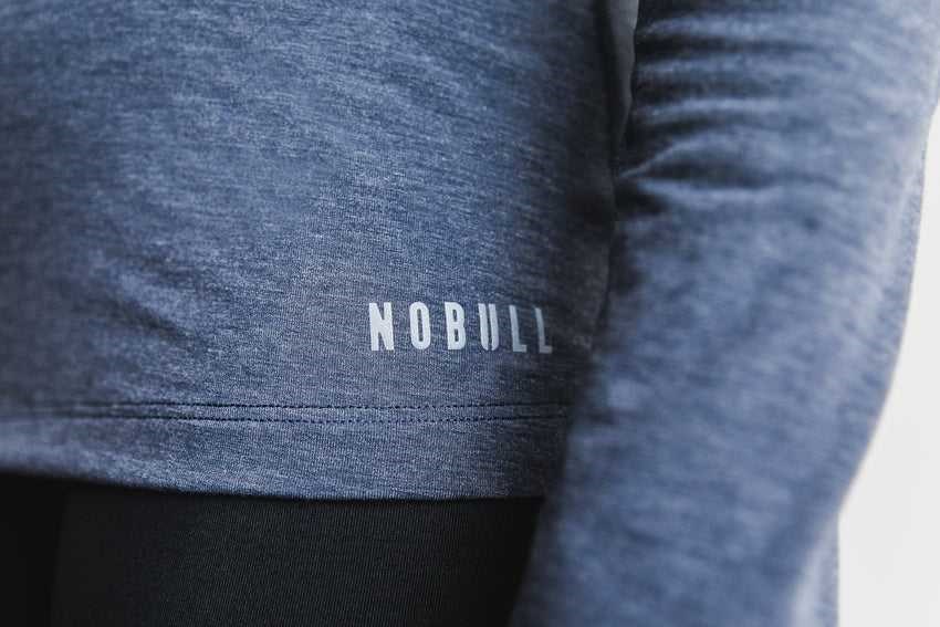 Nobull Long Sleeve Tee Tanks & Tees Navy | 6289-KNLIS