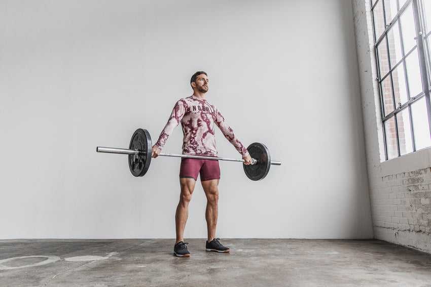 Nobull Long Sleeve Tee (Tie-Dye) Tanks & Tees Dusty Rose / Cabernet Tie-Dye | 2301-WMNCH