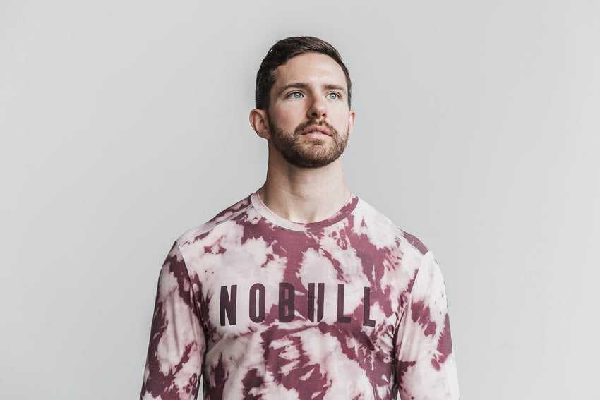 Nobull Long Sleeve Tee (Tie-Dye) Tanks & Tees Dusty Rose / Cabernet Tie-Dye | 2301-WMNCH