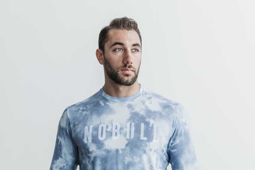 Nobull Long Sleeve Tee (Tie-Dye) Tanks & Tees Ice Blue / Slate Tie-Dye | 7498-FEWSN