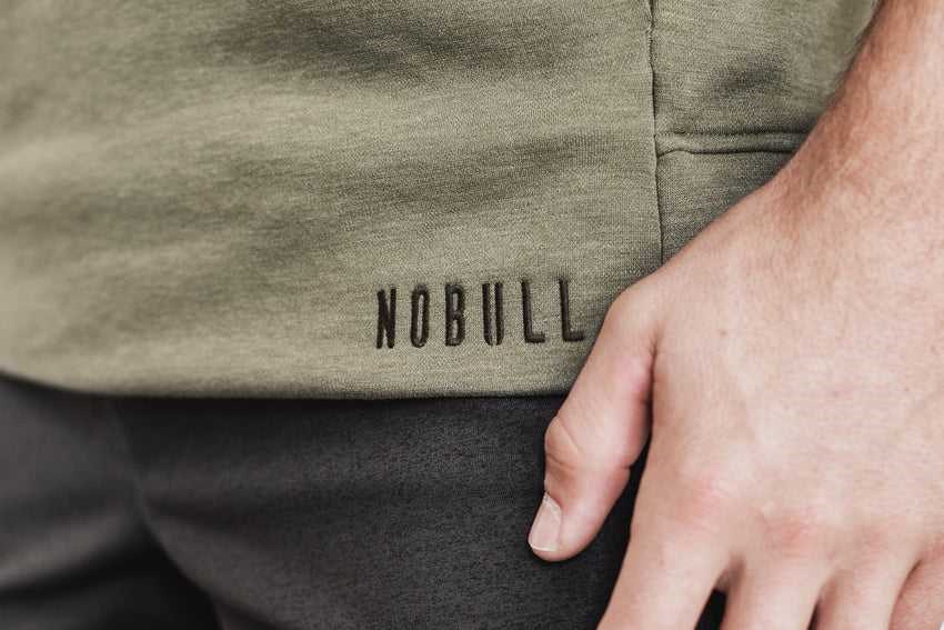 Nobull Microplush Sleeveless Hoodie Outerwear Army Green | 0137-QDSUE